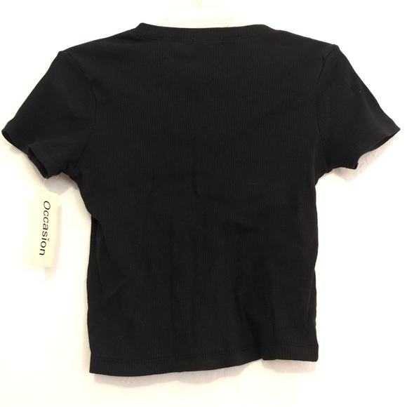 ⚡️⚡️Occasion Short Sleeve Top Black BONITA Ribbed Size Medium - Picture 4 of 9